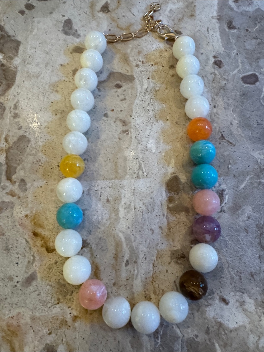 Beaded Multicolor and White Necklace - Women Jewelry